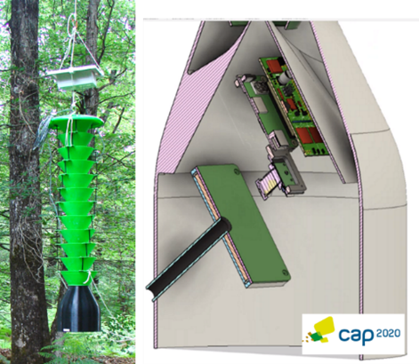 piège non destructif pour capturer des insectes en forêt équipé d'une prise de vue automatique